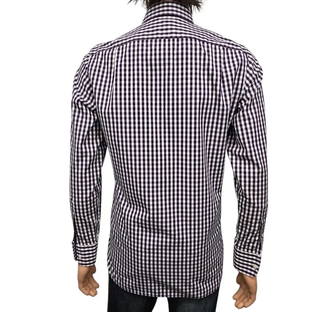 J. Crew Thompson Shirtings Wrinkle Free Shirt 80s 2-Ply Gingham Check S 14-14.5